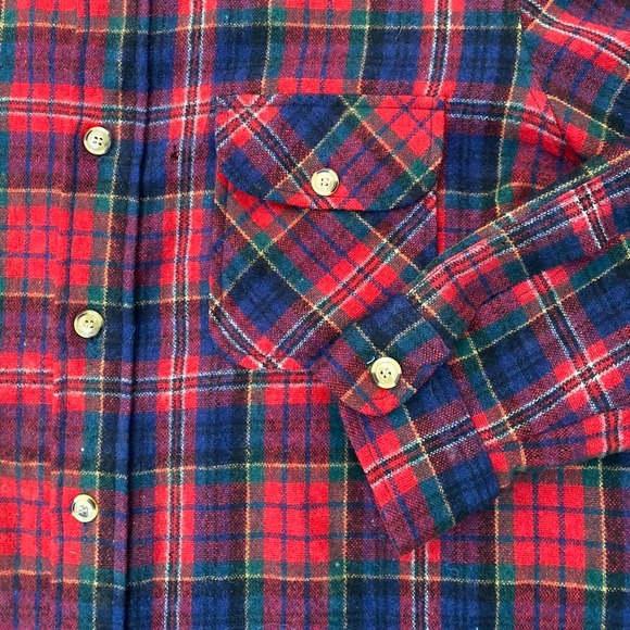 Vintage 70s Plaid Lumberjack Flannel. Silleys. Size Large - Picture 2 of 4